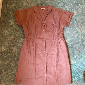LOFT Mauve Button-Down Dress